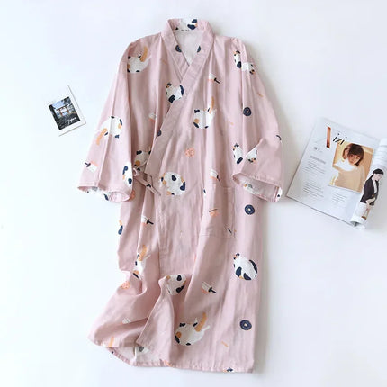 Pigiama kimono in stile giapponese estate nuovo pigiama di garza di cotone 100% camicia da notte da donna SPA yukata homewear pigiama lungo da donna