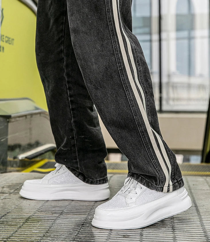 New Men Skateboard Shoes Platform Trend Sport Shoes Women Sneaker Sequin Shoes for Men Chaussure Homme Female Sneakers