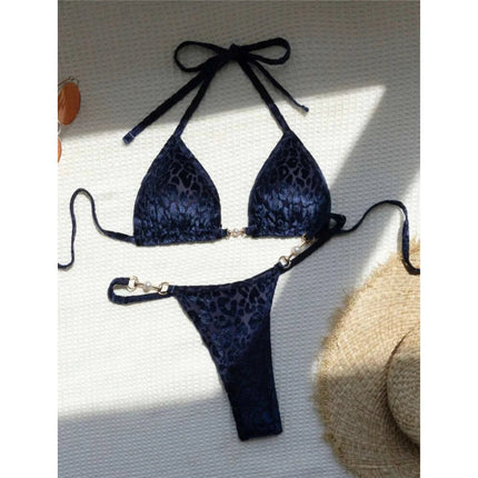 S-XL Leopard Halter Mini Micro Perizoma Bikini Donna Costumi da bagno Costume da bagno femminile Bikini a due pezzi Bagnante Costume da bagno Swim V5207 platinumshop