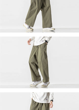Pantaloni estivi da uomo a gamba larga Pantaloni moda casual solidi leggeri e sottili Harun Pantaloni da jogging larghi da uomo Pantaloni cargo Streetwear Taglie forti 5XL
