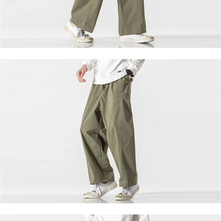 Pantaloni estivi da uomo a gamba larga Pantaloni moda casual solidi leggeri e sottili Harun Pantaloni da jogging larghi da uomo Pantaloni cargo Streetwear Taglie forti 5XL