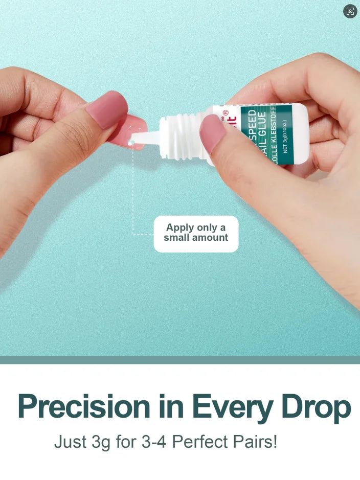 3G Professional Quick-Drying Nail Glue Fast-Cure No-Bake Adhesive for Nail Art Salon Grade Manicure Accessories