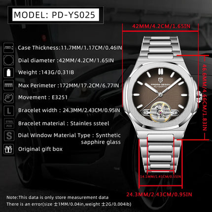Nuovo Orologio da Uomo PAGANI DESIGN 2026 con Tourbillon Scheletrato, Orologio Automatico di Lusso di Alta Gamma per Uomo, Elegante Orologio da Polso Meccanico Sportivo