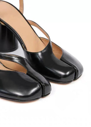 Crossed Ankle Belt Buckle Split toe Sandals Women Brand Designer Slingback Tabi Chunky High Heels INS Fashion Girls Shoes 2025 PlatiNum