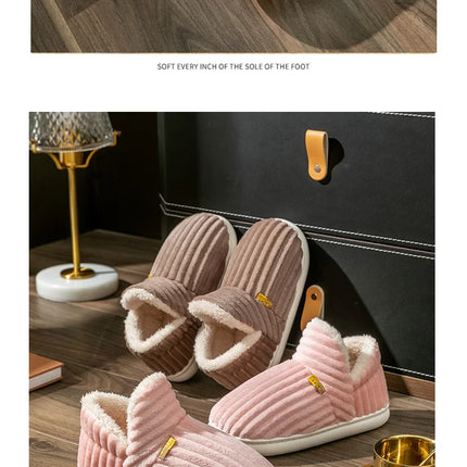 Shevalues Winter Men Slippers Short Plush Men Cotton Boots Indoor Fluffy House Fur Slippers Men Casual Soft Fur Furry Men Shoes