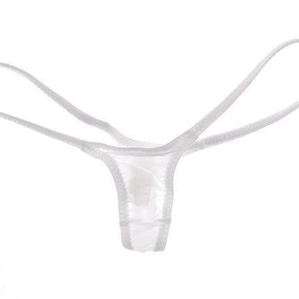 Women's Thin Ice Silk High Elastic Thong Mini Low-rise Sexy Sheer Single Layer Underwear