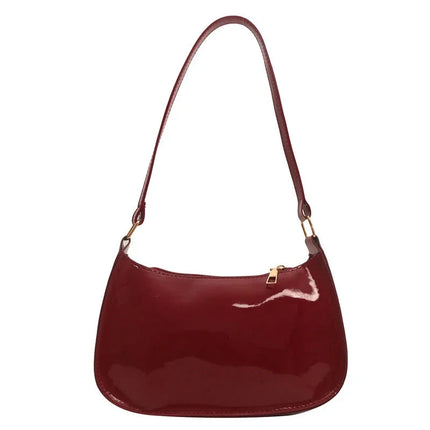 Retro Solid Color PU Leather Shoulder Underarm Bag Women's Fashion Handbags Casual Hobos Purses and Handbag Ladies Hand Bags PlatiNum