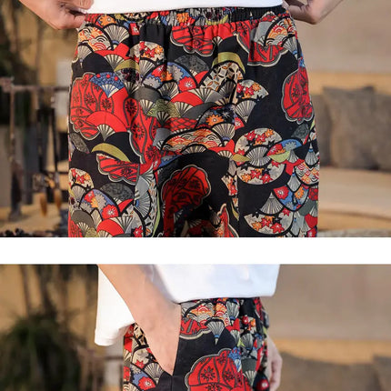 Pantaloni Harem da Uomo 2026 Stile Retrò con Stampa, Pantaloni Jogger Larghi e Comodi con Cavallo Ribassato, Stile Nepal Oversize, Pantaloni Casual da Uomo con Cavallo Ribassato