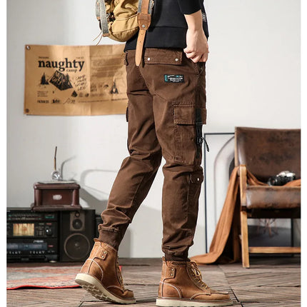 6 Pockets Joggers Cargo Pants Men Black Khaki Pants Men Slim Military Tactical Brown Work Trousers For Men Safari streetwear