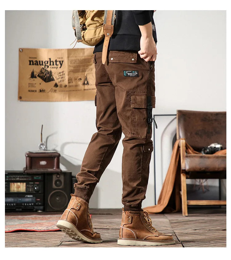 6 Pockets Joggers Cargo Pants Men Black Khaki Pants Men Slim Military Tactical Brown Work Trousers For Men Safari streetwear