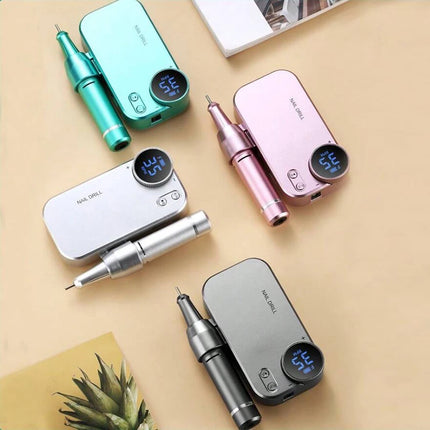 Professional Wireless Charging Electric Nail Drill Machine, 4500mAh Battery, Long Lasting Runtime, Remove Gel Nails, Nail Shaping & Polishing, Manicure Pedicure Kit for Home & Salon Use