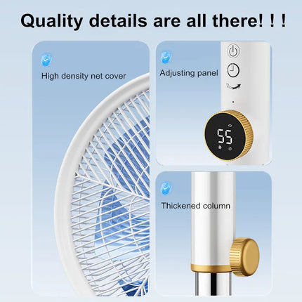 Ventilatore a Torre con Inverter DC, Ultra Silenzioso a 12 Velocità con Telecomando, Ventilatore Oscillante a Risparmio Energetico per Soggiorno/Camera da Letto