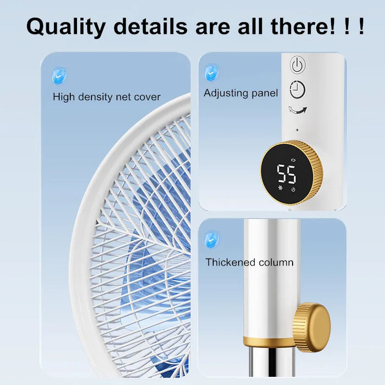 Ventilatore a Torre con Inverter DC, Ultra Silenzioso a 12 Velocità con Telecomando, Ventilatore Oscillante a Risparmio Energetico per Soggiorno/Camera da Letto