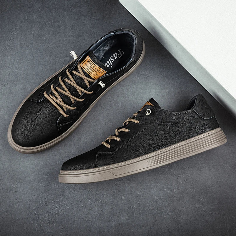 Italian Brand Black Genuine Leather Oxford Shoes UNISEX Casual Shoes Lace Up Flat Sneakers  Luxury Shoes for Men Big Size: 36-47