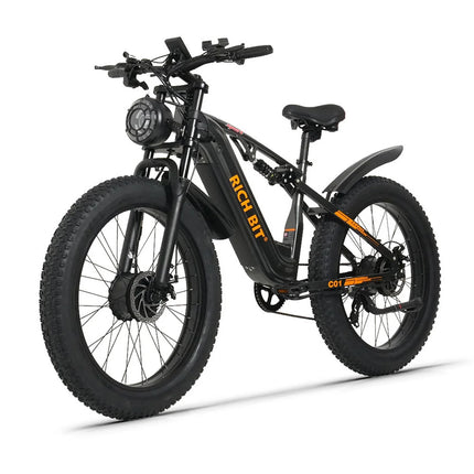 Bici Elettrica Fuoristrada C01, E-bike da Montagna 26'', Doppio Motore, Potenza di Picco 3000W, Batteria al Litio Rimovibile 48V 20Ah, Doppia Sospensione, Velocità Massima 60-63km/h