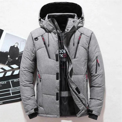 -20 Degree Down Jacket Male Winter Parkas Men White Duck Down Jacket Hooded Outdoor Thick Warm Padded Snow Coat Oversize M-4XL - PlatiNum