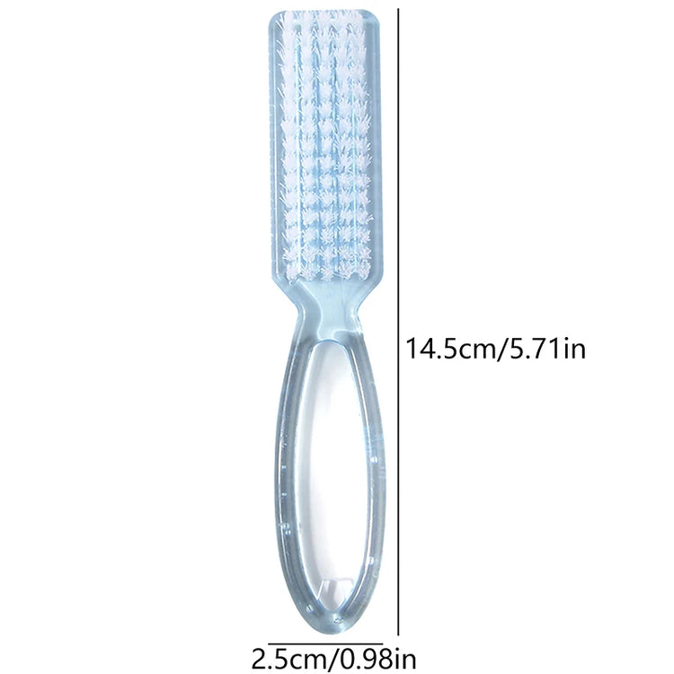 Cleaning Nail Brushes Transparent Long Handle Soft Remove Dust Nail Brushes Multifunctional Five Color Manicure Pedicure Tools