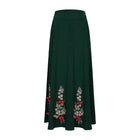 62-96cm Waist Fall Winter Long Skirts Women Elegant Handmade Embriodery Crochet Red Fruit Cashmere Wool Knitted Emerald Skirts PlatiNum