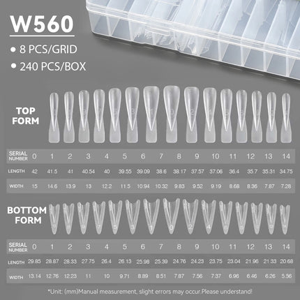 Original YOKEFELLOW Sandwich Dual Nail Form Short Stiletto Nail Extension Form 240pcs Top Form Bottom Form For Quick Nail Extensions IM222