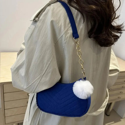 Mini Women Shoulder Bags Fashion Felt Women's Bag Design Advanced Underarm Handbags Mini Saddle Bag PlatiNum
