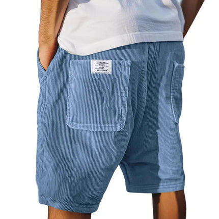 Nuovi pantaloncini estivi da uomo in velluto a coste, stile americano, multitasche, con logo ricamato, retrò, a gamba dritta, per uomo platinumshop