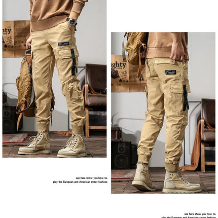 6 Pockets Joggers Cargo Pants Men Black Khaki Pants Men Slim Military Tactical Brown Work Trousers For Men Safari streetwear