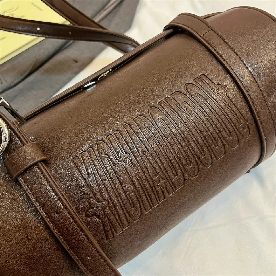 2025 Cylinder Pillow Bag for Women Multifunctional Shoulder Crossbody Bag with Pendant Winter Luxury Designer Handbag