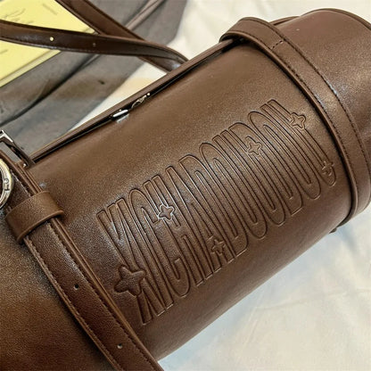 2025 Cylinder Pillow Bag for Women Multifunctional Shoulder Crossbody Bag with Pendant Winter Luxury Designer Handbag