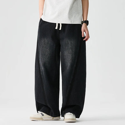 Pantaloni in denim Hip Hop da uomo High Street Autunno Pantaloni a gamba larga Uomo Casual Harajuku Jeans dritti Uomo Pantaloni cargo oversize larghi