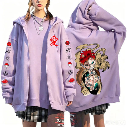 Gaara Naruto anime 2026 new spring and autumn fashion Harajuku men's trend Y2K casual sportswear women's couple style Coat