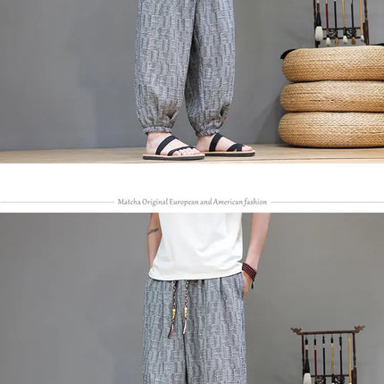 Pantaloni a Gamba Larga Stile Cinese in Corduroy, Pantaloni Lantern da Uomo, Comodi e Traspiranti per Autunno e Inverno, Jogger Casual
