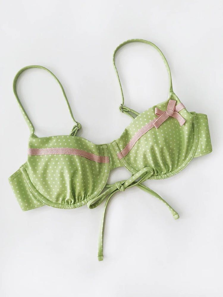 Bikini Micro Push-Up Sexy 2026, Costume da Bagno Femminile, Set Bikini a Pois, Abbigliamento da Spiaggia Brasiliano, Costume da Bagno Biquini
