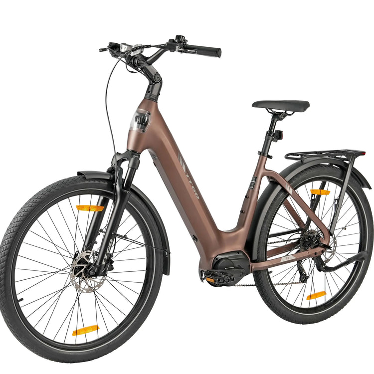 Bicicletta Elettrica 36V 18Ah 250W TTGO Z5 con Motore Bafang Mid-Drive, Ruote da 27.5'', E-Bike da Città, Autonomia 110-130KM, Certificata CE EN15194