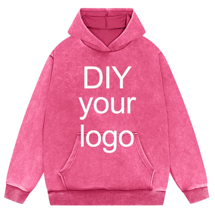 Washed Retro Hoodies 5 Colors 100%Cotton Hoody Customized Personalized Pattern Customization Pullover Team Logo Company Logo