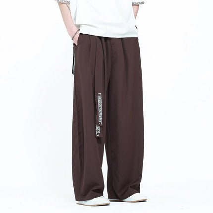 Pantaloni da uomo in stile giapponese con stampa Ukiyo-e, pantaloni comodi e alla moda, pantaloni larghi da uomo, pantaloni casual a gamba dritta da uomo