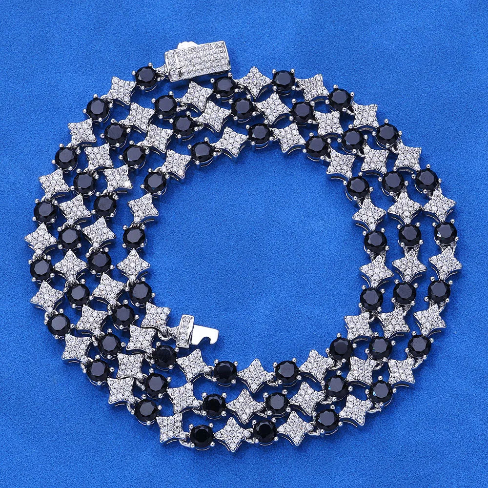 Nuovo design originale 6mm Sun Moon Star catena da tennis con montatura a punta ghiacciata gioielli da uomo regalo collana da tennis per feste