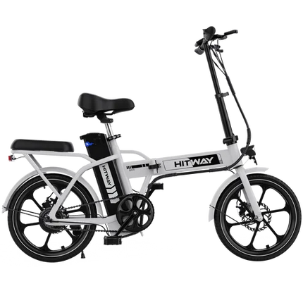 Bicicletta elettrica HITWAY, E-Bike pieghevole, Bici da città, Batteria al litio 36V/13Ah, Autonomia elettrica fino a 35-90 km