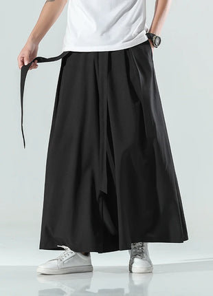 Abbigliamento da uomo in stile cinese estate sottile seta di ghiaccio pantaloni larghi Casual da uom