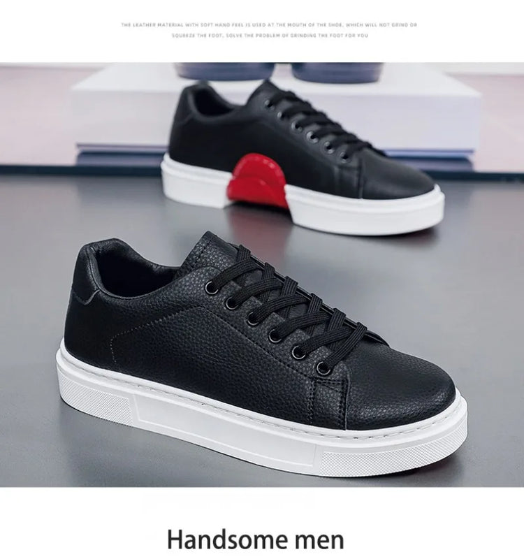 Fashion Men's Sneakers High Quality Leather Casual Shoes Luxury Business Office Shoes Trendy Skateboard Shoes Zapatillas Hombre