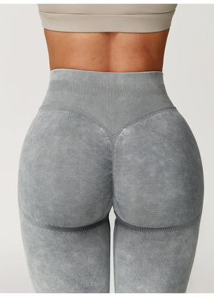 Yoga Pants Impact Leggings Women Seamless Sports Yoga Pant High Waist Ribbed Gym Clothes Fitness Workout Wear Scrunch Bum Tights PlatiNum