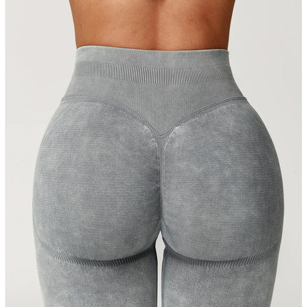 Yoga Pants Impact Leggings Women Seamless Sports Yoga Pant High Waist Ribbed Gym Clothes Fitness Workout Wear Scrunch Bum Tights PlatiNum