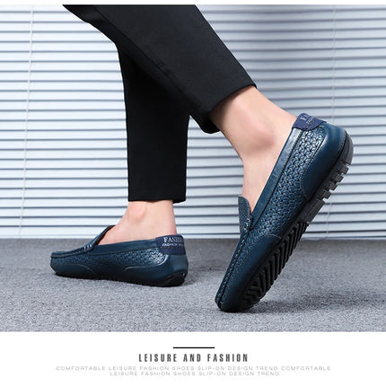 Mocassini da Uomo Estivi 2026 in Vera Pelle di Lusso, Scarpe Casual Traspiranti con Intaglio, Slip-on da Guida