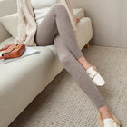100% Merino Wool Striped Leggings Women's Winter Warm Knitted Tights Solid Color Women's Trousers PlatiNum