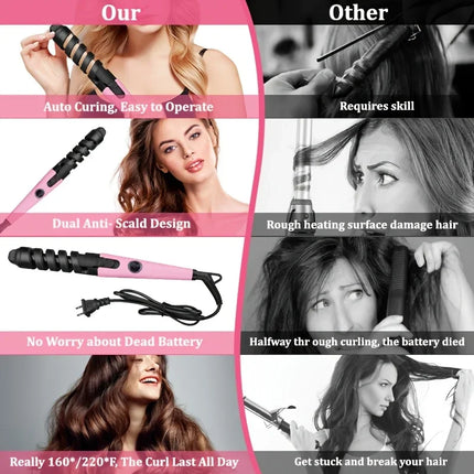 2-in-1 Curling Iron Set, Instant Heat Up for Short, Medium, and Long Hair, Women's Hair Tools Holiday Gifts