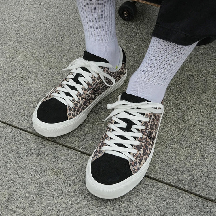 Goluck Classics Sneakers Stylish Leopard Vulc Skateboard Shoes Shock Absorption Encapsulated Men&Women Durable Comfortable Spo