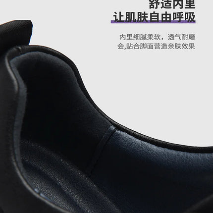 Europe New Shoes for Men Genuine Leather Casual Shoes Cool Black Flat Skateboard Shoes Street Fashion Sneakers