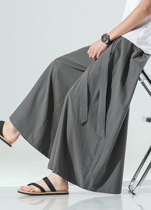 Abbigliamento da uomo in stile cinese estate sottile seta di ghiaccio pantaloni larghi Casual da uom