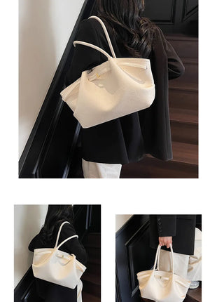 Nuove Borse a Spalla di Lusso 2026 con Motivo Lychee, in Pelle PU Tinta Unita, Borse da Donna di Grande Capacità, Borsa Tote da Viaggio