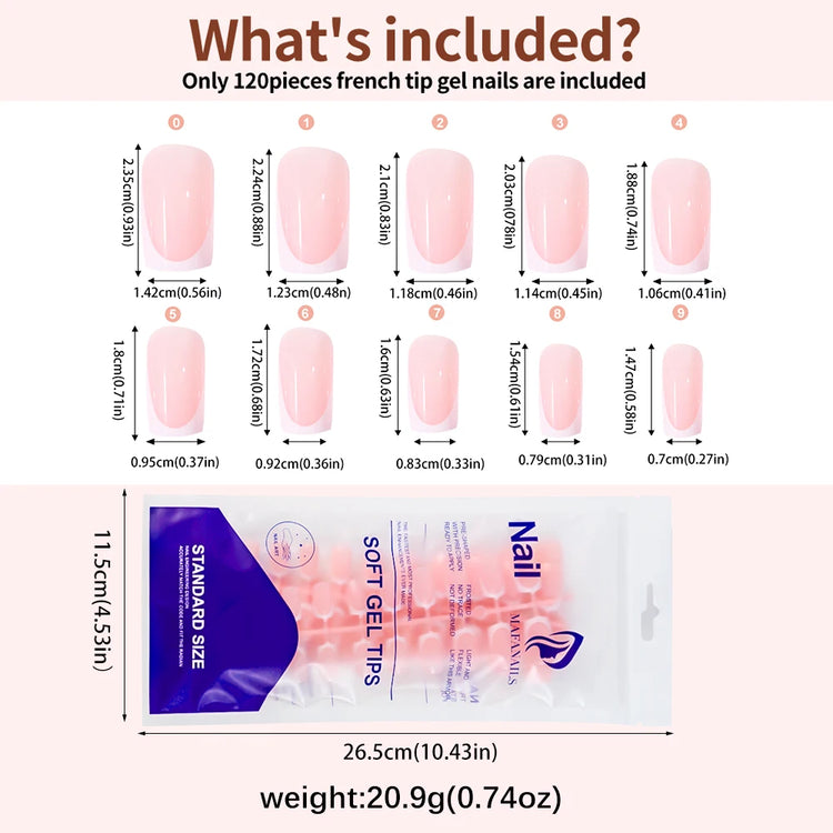 120Pcs Short Square Coffin Glossy Pink Full‑Cover Press‑On Acrylic Fake Nail Tips For DIY Nail Art Decoration