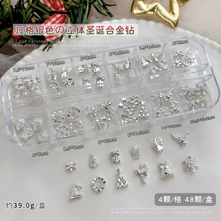 Conch Shell Coconut Tree Mermaid Tail Star Butterfly Heart Rhinestone Bowknot Christmas Snowflake Nail Art Accessory Decorations